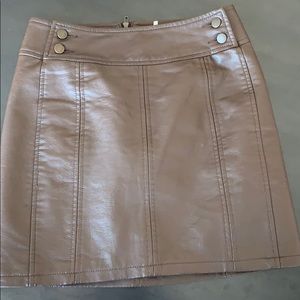 Free People brown leather mini skirt size 00